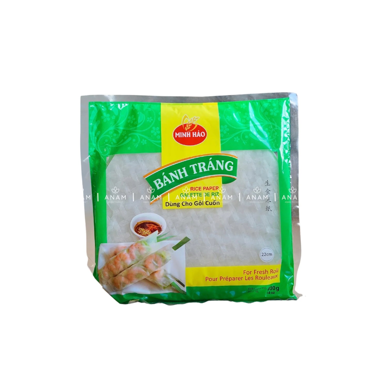 MINH HAO Rice Paper 30 x 22cm | 越南生食米纸 | Minh Hao Banh trang