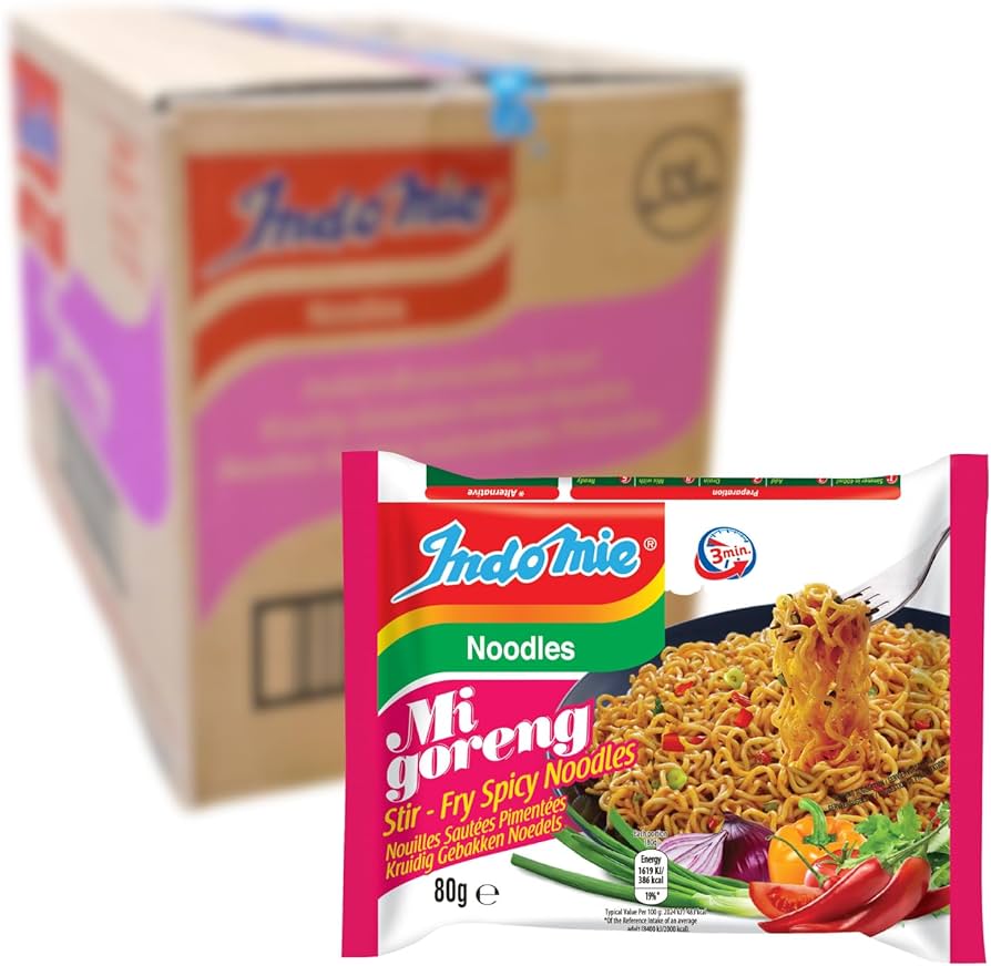 INDOMIE - Instant Noodles Mi Goreng Pedas 40 x 80G | 辣炒面 | Mi Indomie xao cay