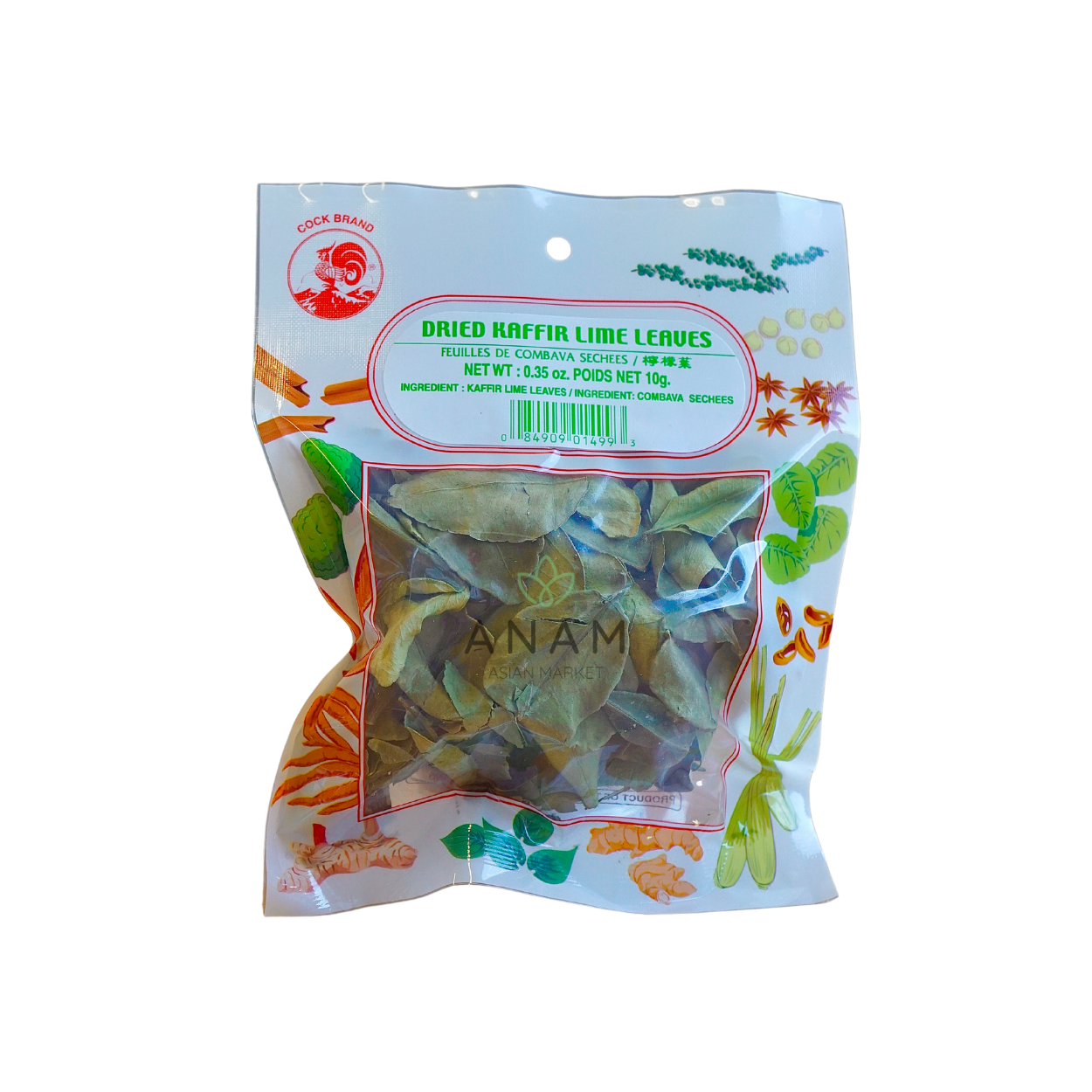 COCK - Kaffir Lime Leaf Dried 24 x 10 G | 干青柠叶 | La chanh kho