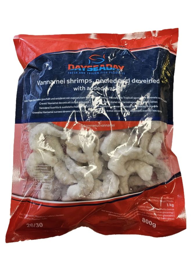 Vannamei Shrimps 26/30 PD 10x800g | Dayseaday 26/30 PD 白虾虾仁 800g